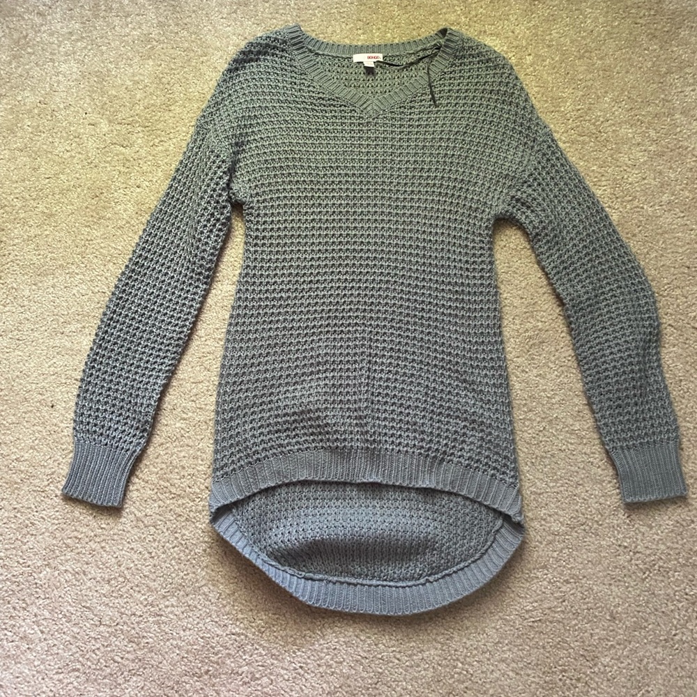grey high low sweater